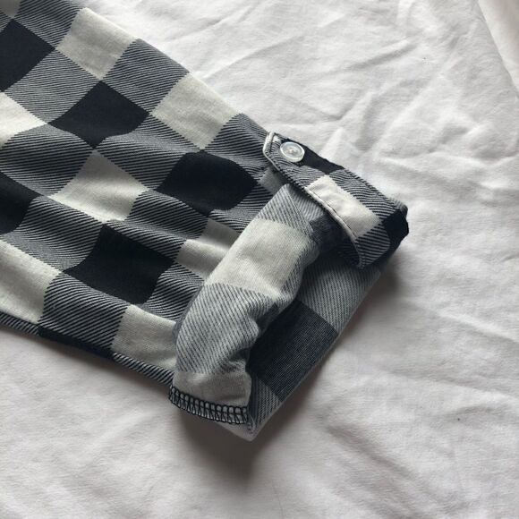 Wishful Park Button down shirt. Black and white plaid Medium - Picture 8 of 10